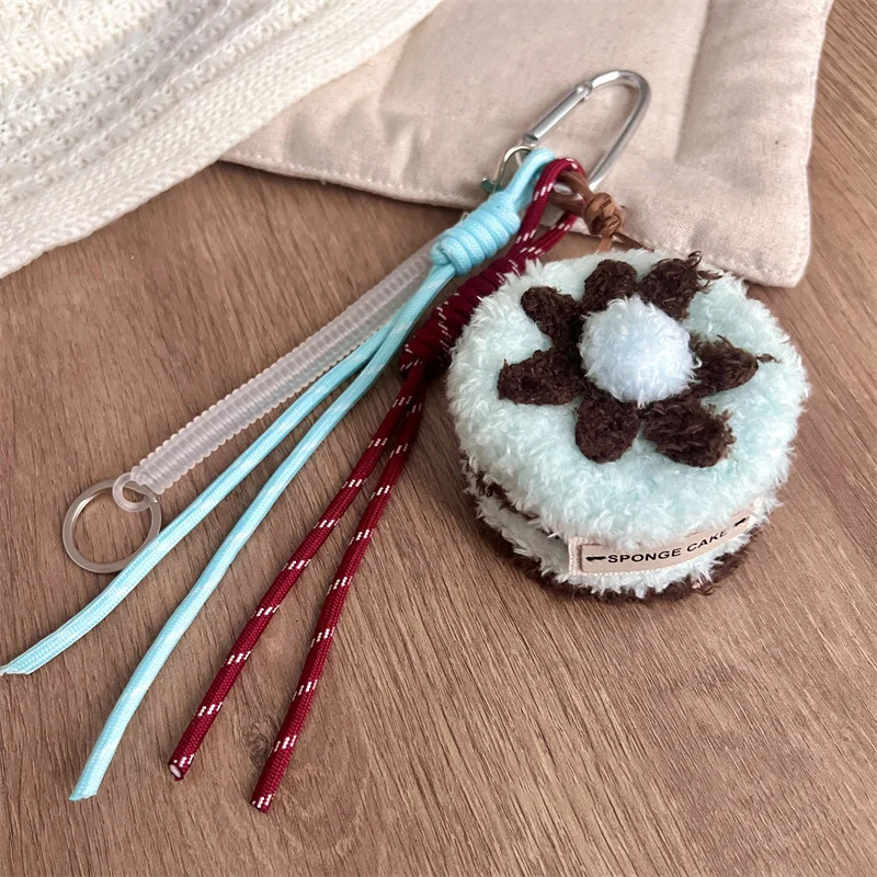 Plush Cake Pendant Key Chain Three-dimensional Afternoon Tea Series Bag Pendant Plush Dessert Coffee Climbing Rope Pendant 250110
