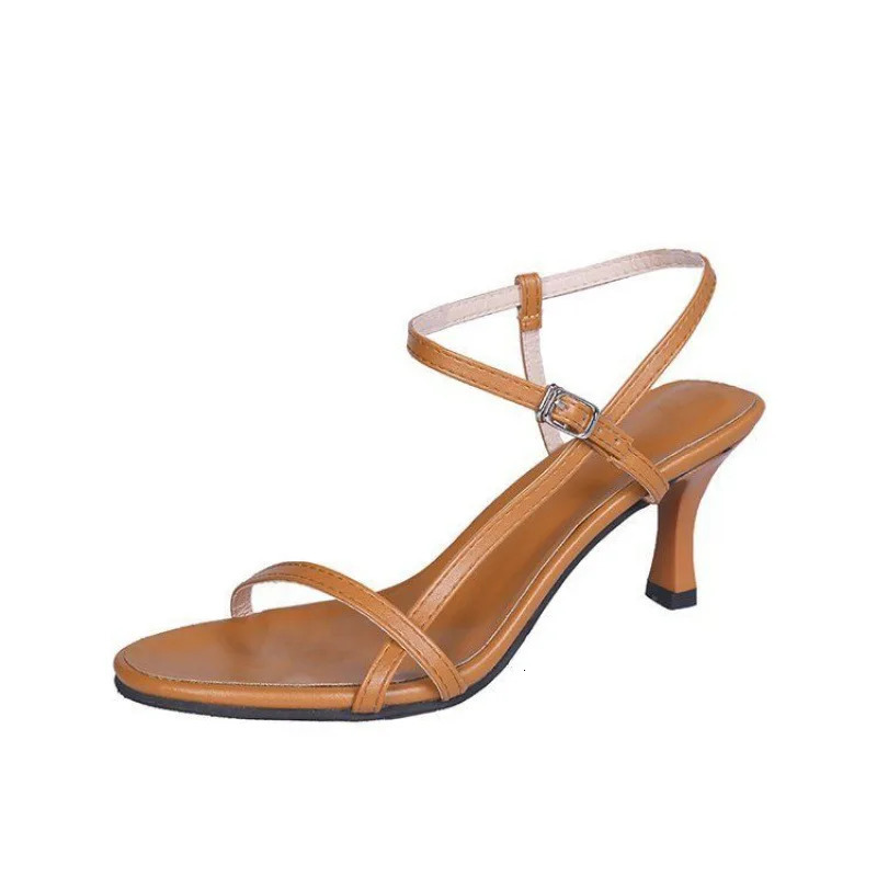 Womens Sandals Kitten Heel Thin Belt Thin Heel French Pumps Sandals Fairy Style Summer High Heel Fashion Sexy Style 250109