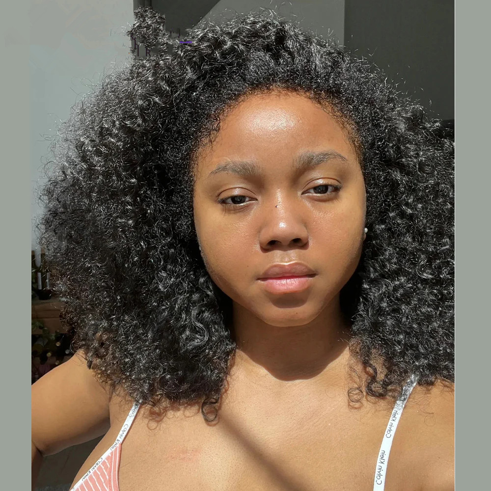Hd 4b 4c Afro Kinky Curly Wig With 4c Kinky Edges 130 Density full Lace Front Human Hair Wig Curly brazilian natural raw Hair Wigs Pre-Plucked Lace Fr