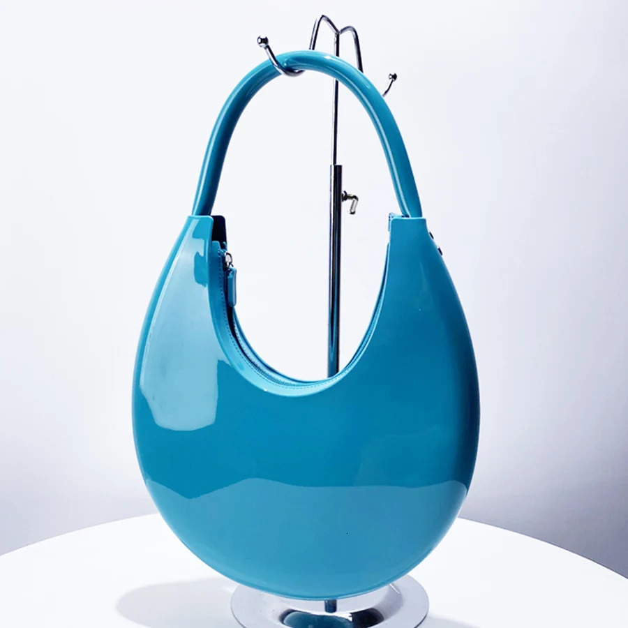 Fashion PVC Jelly Shoulder Bag Fashion Crescent Underarm Bag Summer Macaron Purse and Handbag Travel Commuting Bolso Mujer 250110