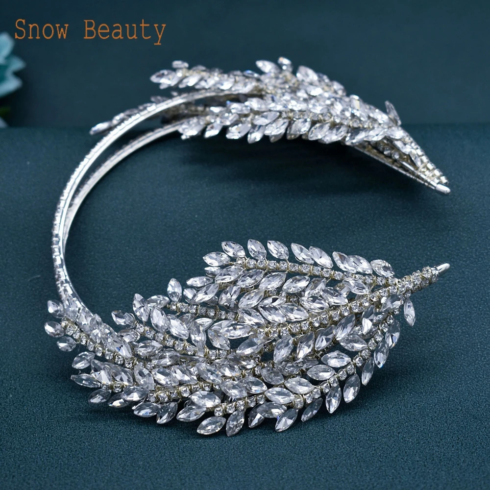 DZ019 Rhinestone Bridal Headband Woman Headpiece Wedding Hair Accessories Bride Tiara Pageant Headdresses Wedding Head Hoop 250117