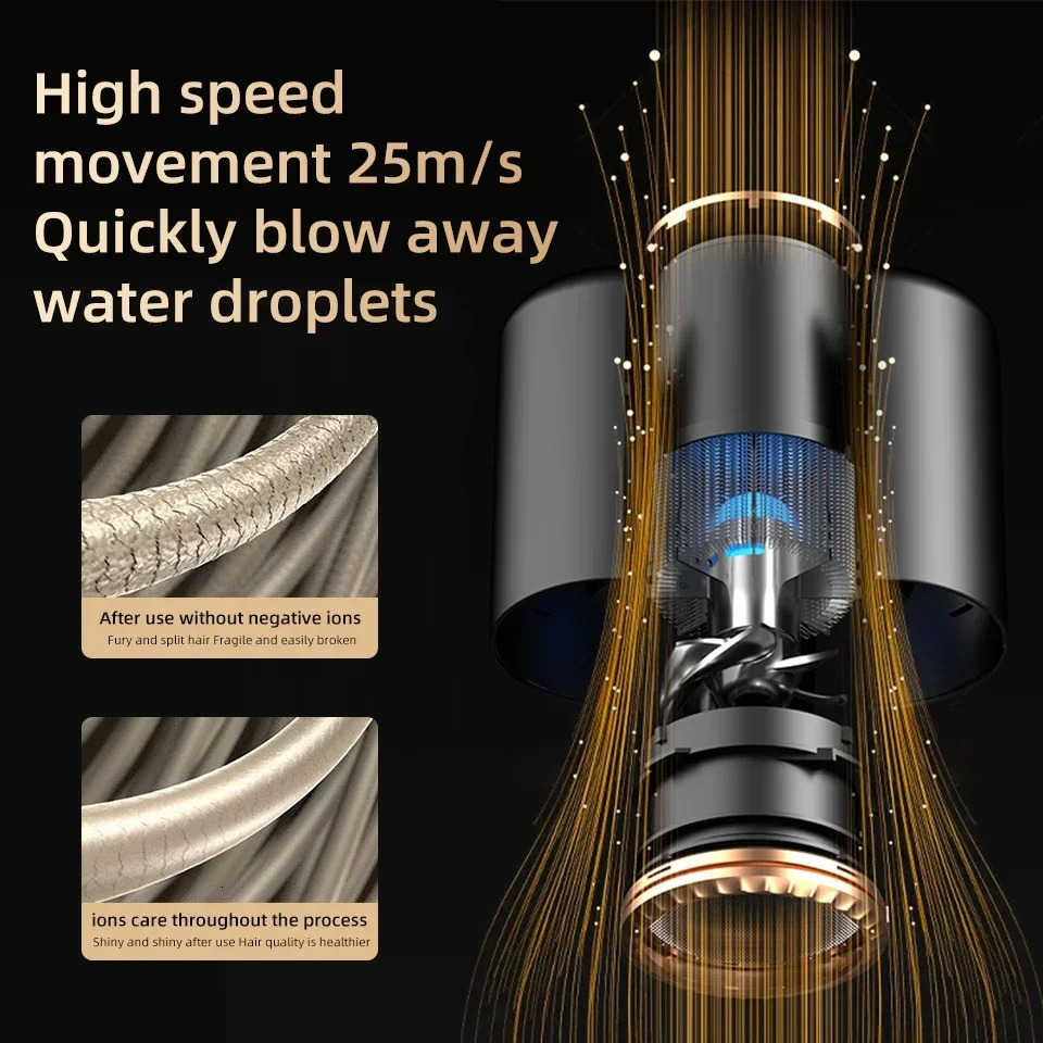 Professional Hair Dryer Cold Wind Air Brush Hairdryer Negative Lonic Blow Dryer Strong PowerDryer Salon Tool 2400W 3th Gear 250114