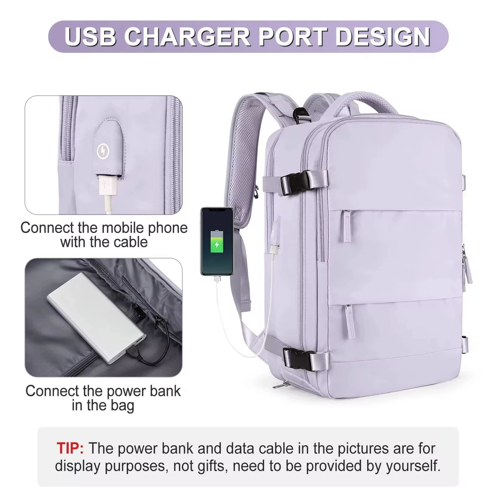 Buylor 40x25x20 Travel Backpack For Women Airplane Cabin Luggage Backpack Carry On 14inch Laptop Backpack Casual SchoolBackpack 250110