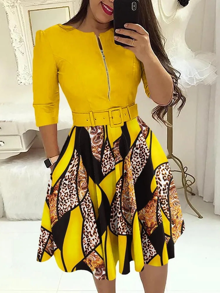 Casual Oneck Long Sleeve Dress Office Lady Spring Autumn Fashion Elegant Striped Print Pleated Dresses For Women 2023 Female 250109