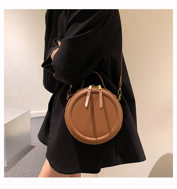 2025 Designer Solid Crossbody 3 color For Round Small Handbag Women Fashion Bags PU Leather Shoulder Bag Female Zipper Purses 2025