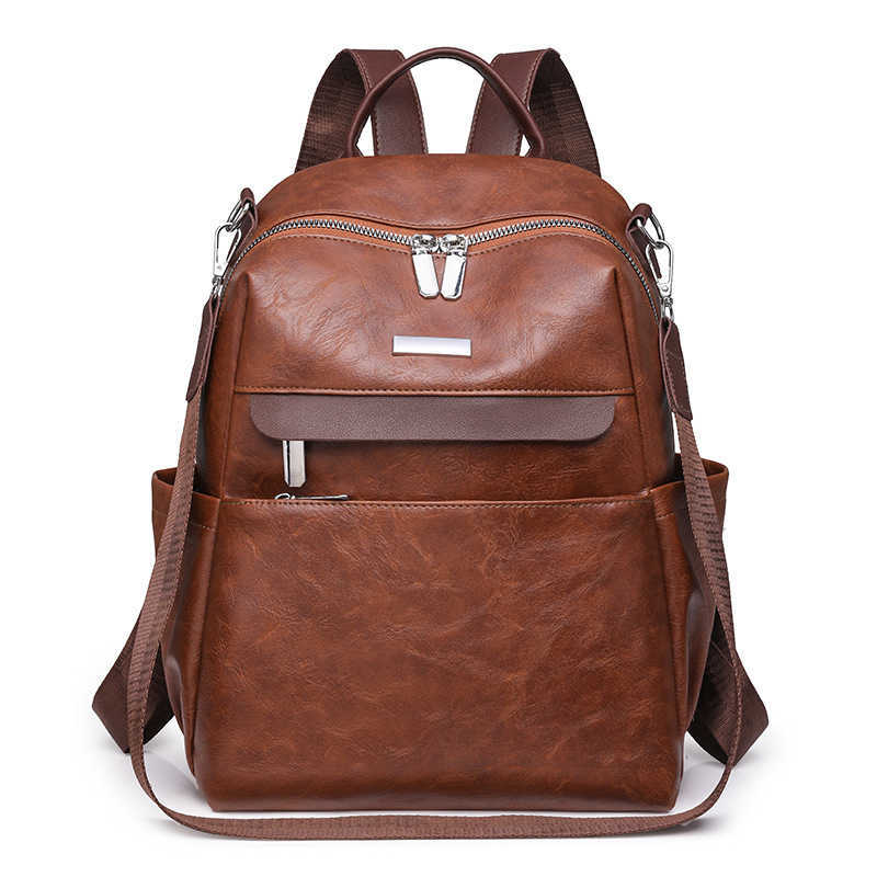 new color blocking womens backpack casual large capacity backpack dual use PU single shoulder womens bag