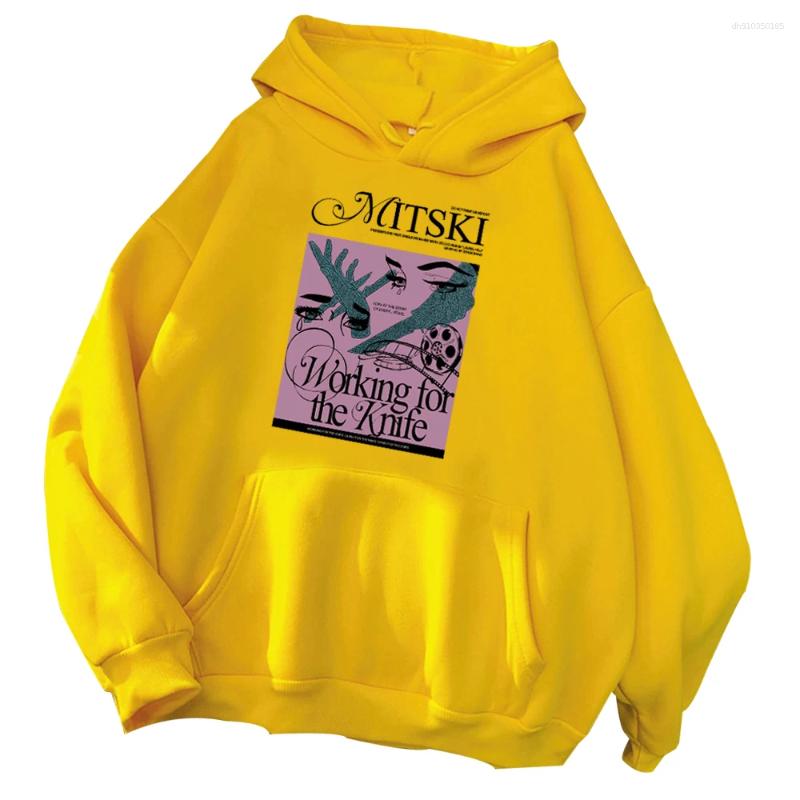 Men's Hoodies Mitski Hoodie Working For The Knife Music Merch Unisex Fashion Casual Harajuku Oversized Long Sleeve Sweatshirts