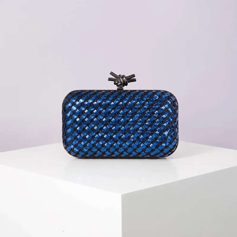 Woven Clutch Bag For Women Formal Party Contrast Color Microfiber Thread Braid Evening Bags Classic Chain Small Square Handbags