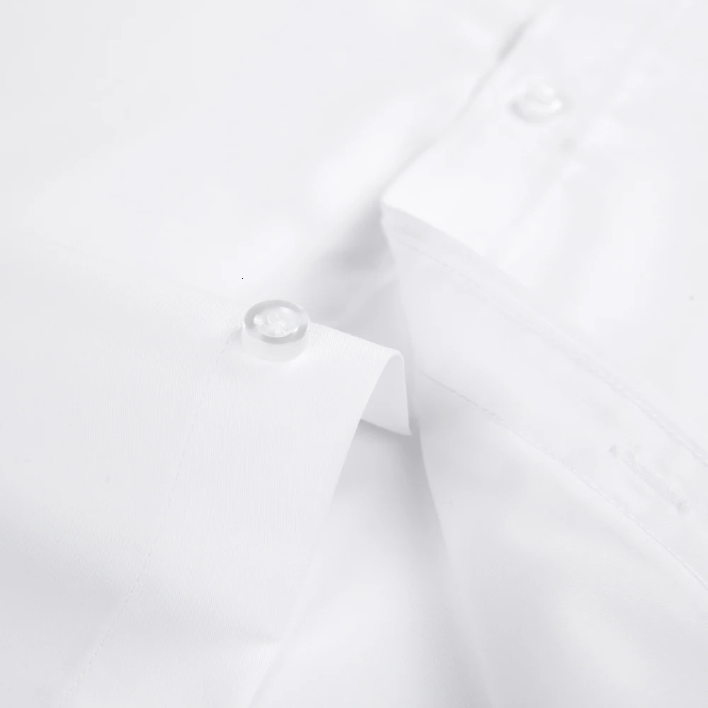 Mens Non Iron Standard-fit Solid Basic Dress Shirt Formal Business Premium 100% Cotton Male Long Sleeve Work Office Shirts 250118
