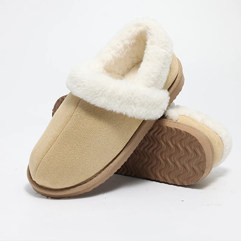 Pallene Womens Warm Fuzzy Slippers Non-slip Fur Fluffy Bedroom Slides Casual Furry Flat Slipper Winter Indoor Home Cotton Shoes 250113