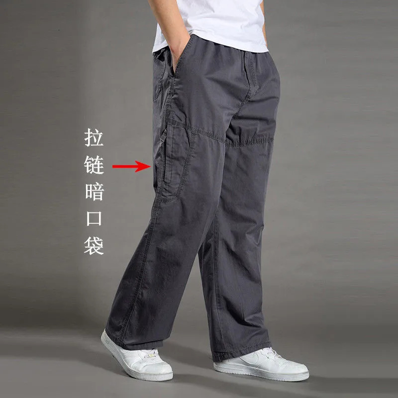 Mens Cargo Pants Summer Spring Cotton Work Wear In Large Size 6XL Casual Climbing Joggers Sweatpants Hombre Autumn Trousers 250110