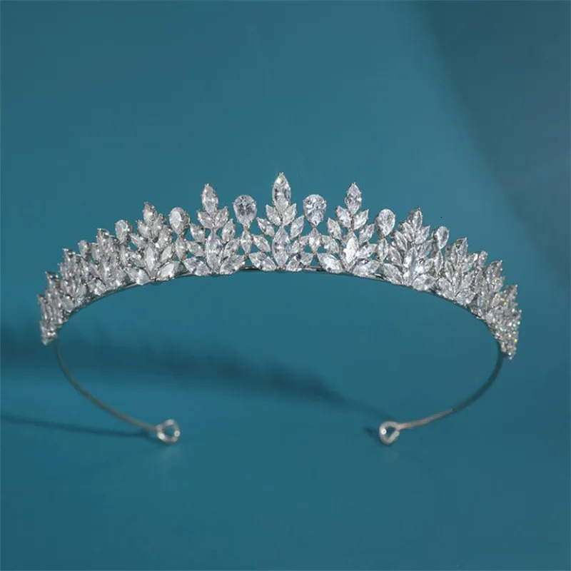 Tiara For Wedding Bride Headband CZ Cubic Zirconia Bridal Tiara Crown For Women Girl Prom Birthday Party Hair Jewelry Headdress 250117