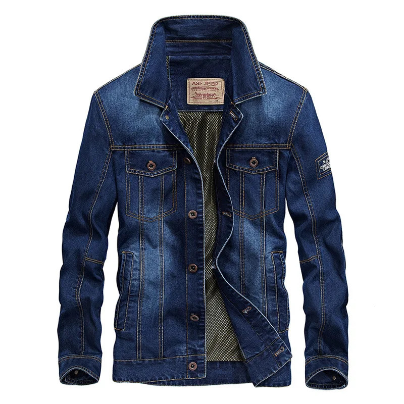 Autumn/winter mens cashmere denim loose coat European size classic casual high quality washed denim jacket 250116