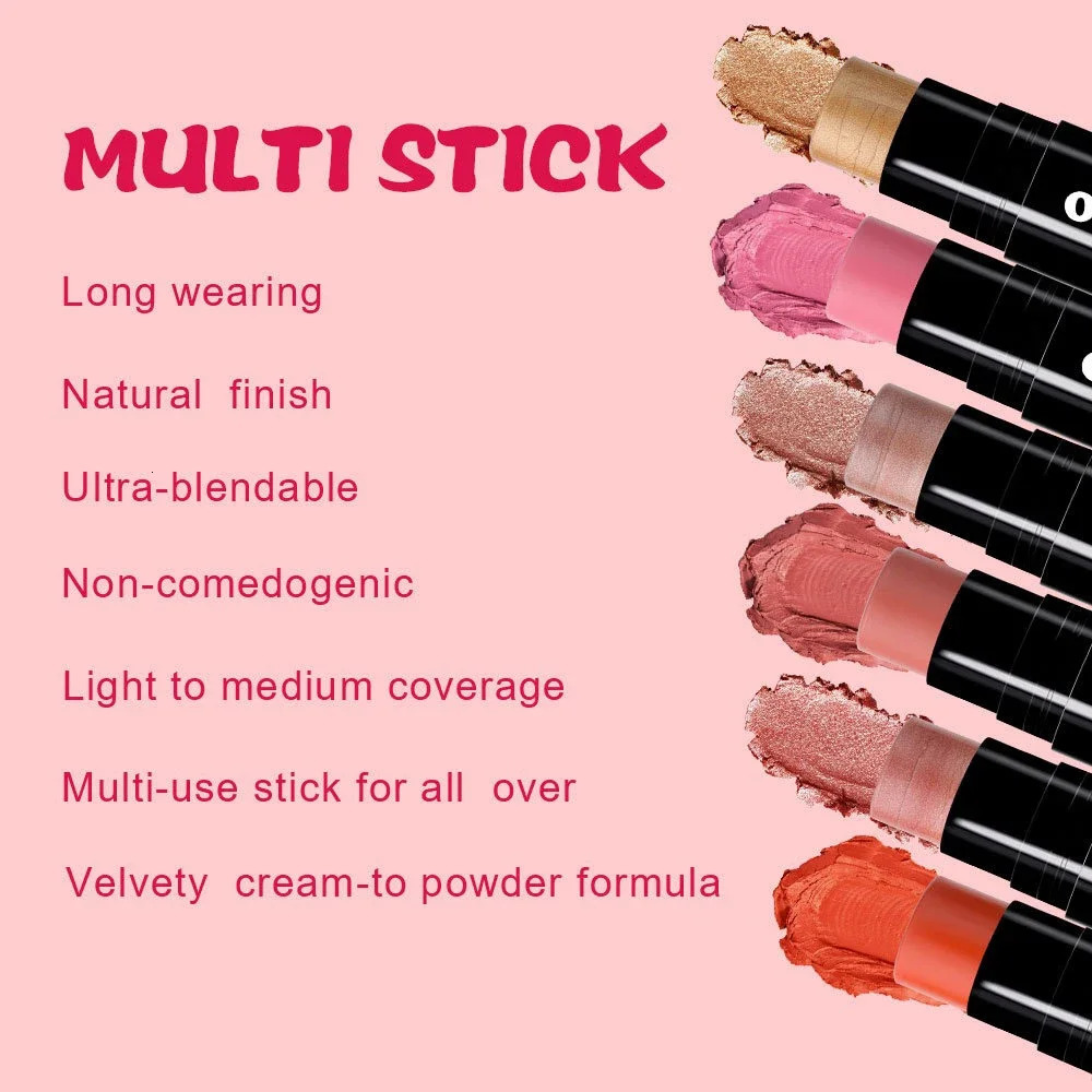 Private Label Single-head Blush Stick Custom Pigment Multi-color Waterproof Non-smearing Makeup Wholesale 250108