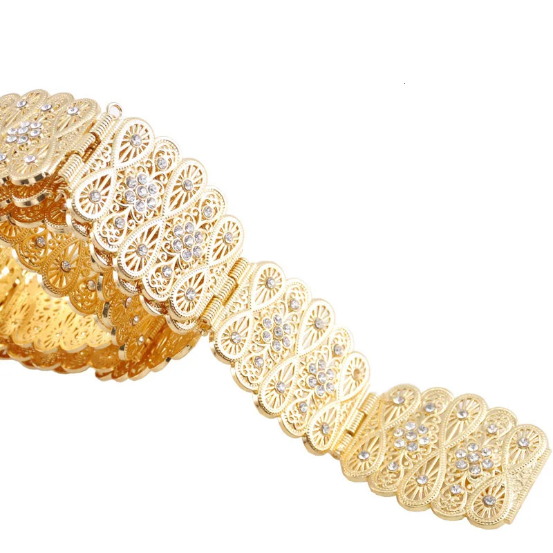 Moroccan court style Calvin flower metal strap suitable for womens party and wedding dresses crystal waist chain jewelry decoration 250110