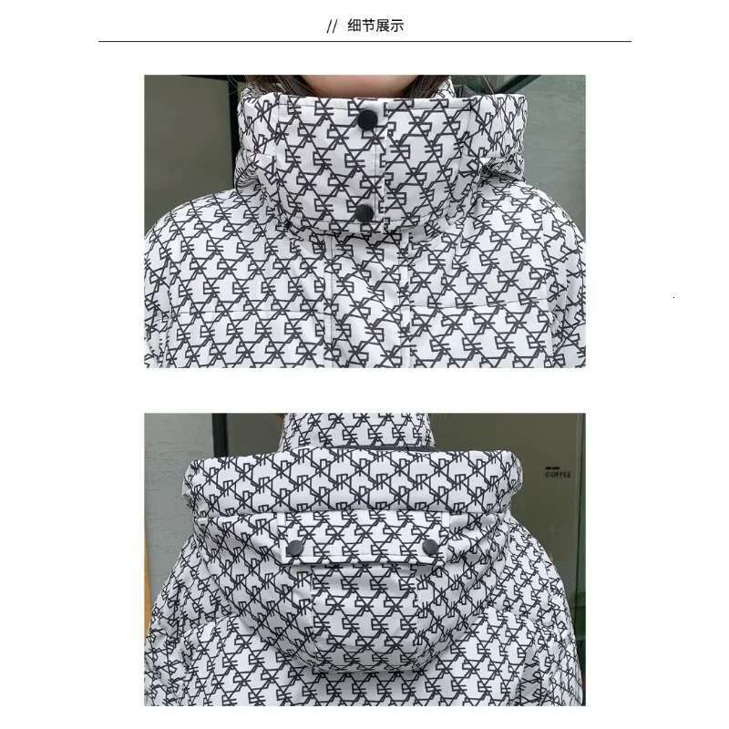 Women's Green Plaid Hooded Jacket, Spliced Outerwear, Zipper Parka, Casual Warm Puffer Coat, Female Fashion, Winter, New, 2024