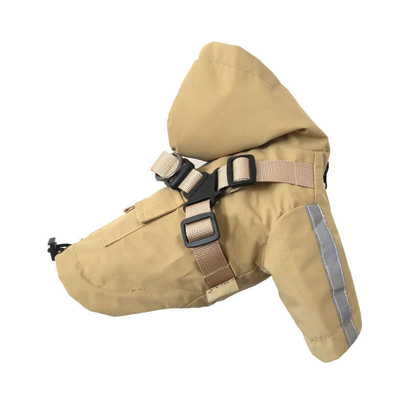 British Style Waterproof Pet Raincoat, All-Season Dog Coat, Outdoor Windproof and Rainproof Fashion Pet Clothing