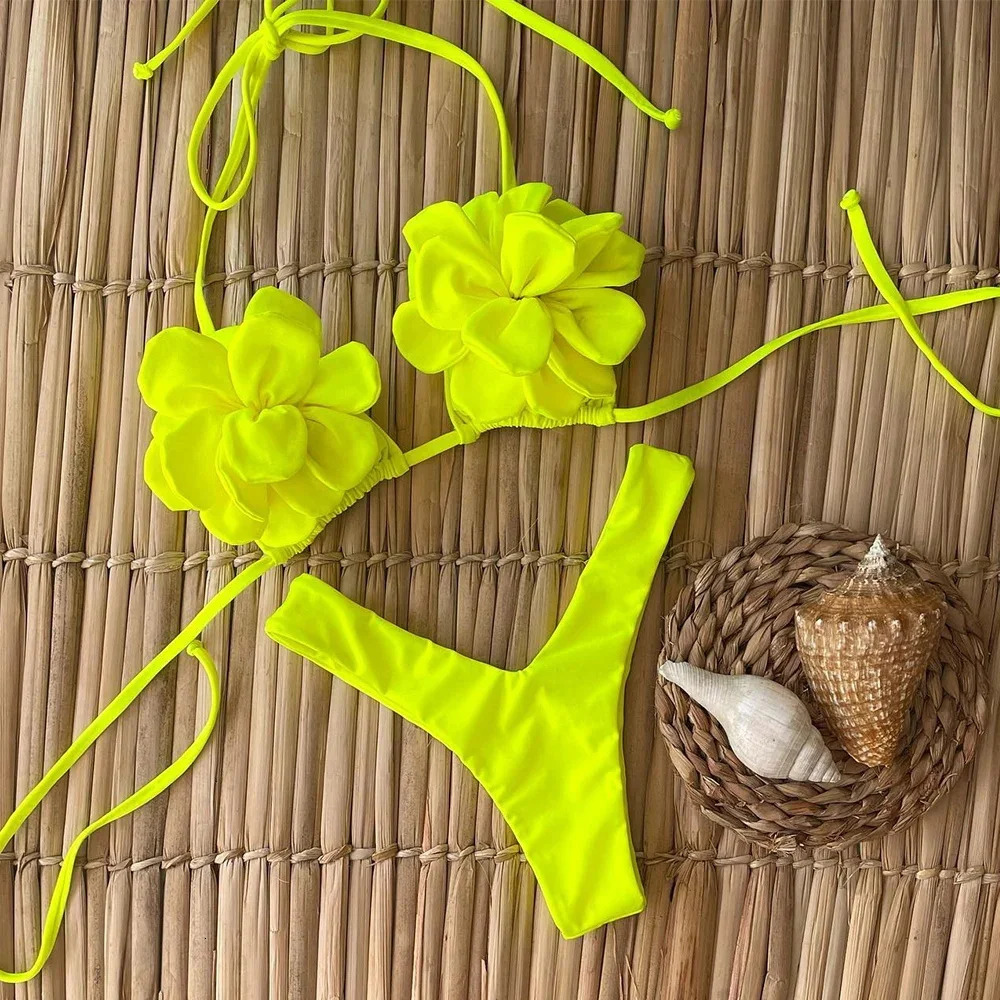 Sexy Floral Micro Bikini Women Swimsuit Female Swimwear Thong Bikini Set Brazilian Beach Wear Bathing Suit Biquini 250118