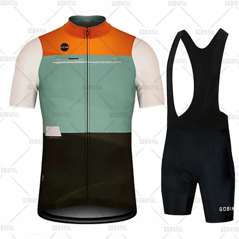 Gobikful Summer Cycling Jersey Set Man Short Sleeve Mountain Bike Cycling Wear Triathlon Bicycle Clothing MTB Bike Shirts 250117