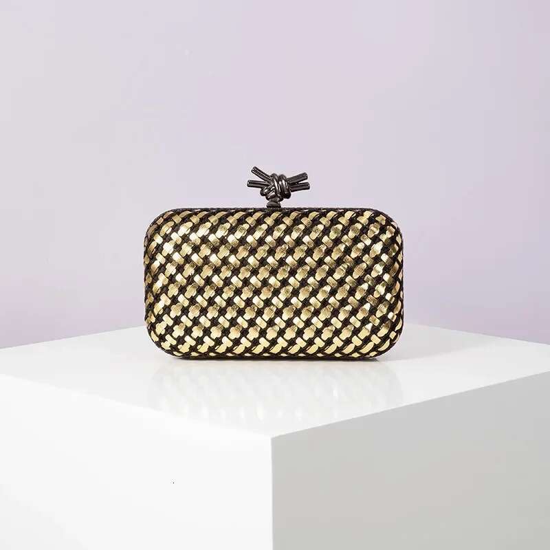 Woven Clutch Bag For Women Formal Party Contrast Color Microfiber Thread Braid Evening Bags Classic Chain Small Square Handbags