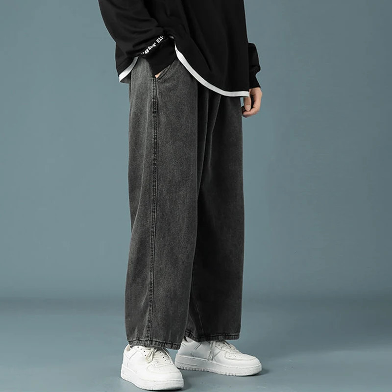 Men Daily Simple Outside Sports Casual Jeans Male Basic Straight Leg Denim Pants High Quality Wide Leg Denim Trousers 250116