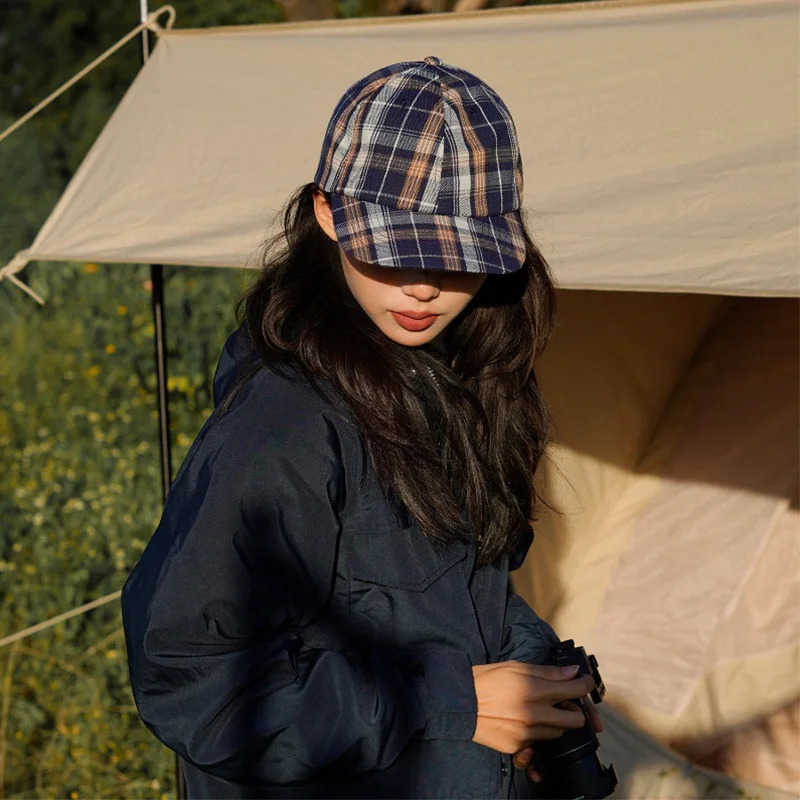 Korea Fashion Striped Adjustable Womens Baseball Cap Summer Fitted Cap 250117