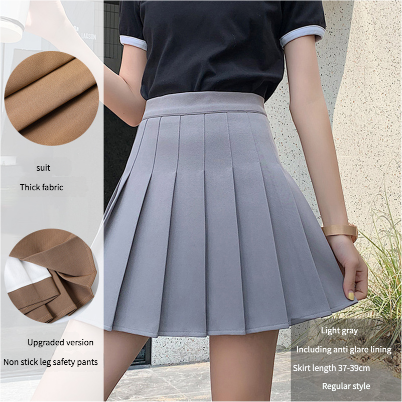Pleated skirt for women summer white short skirt Japanese-style high-waist slimming autumn and winter new JK plaid, plus-size A-line