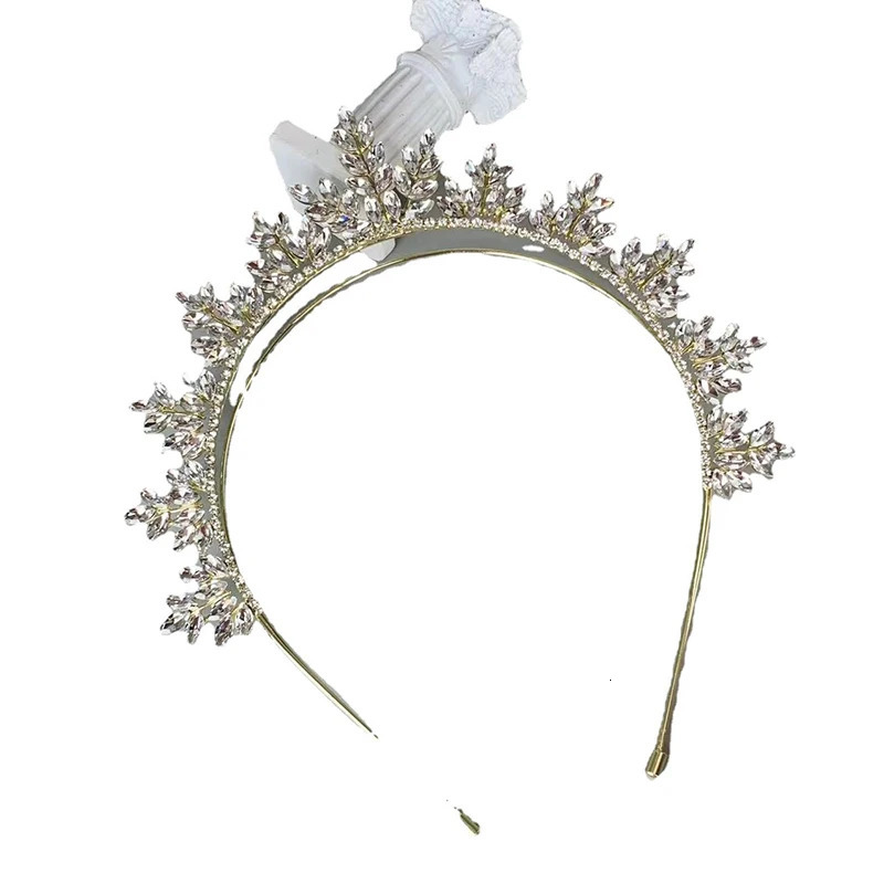 Shine Rhinestone Women Hairband Gold Silver Color Bridal Hair Tiara Fashion Wedding Prom Crown Accessories 250117