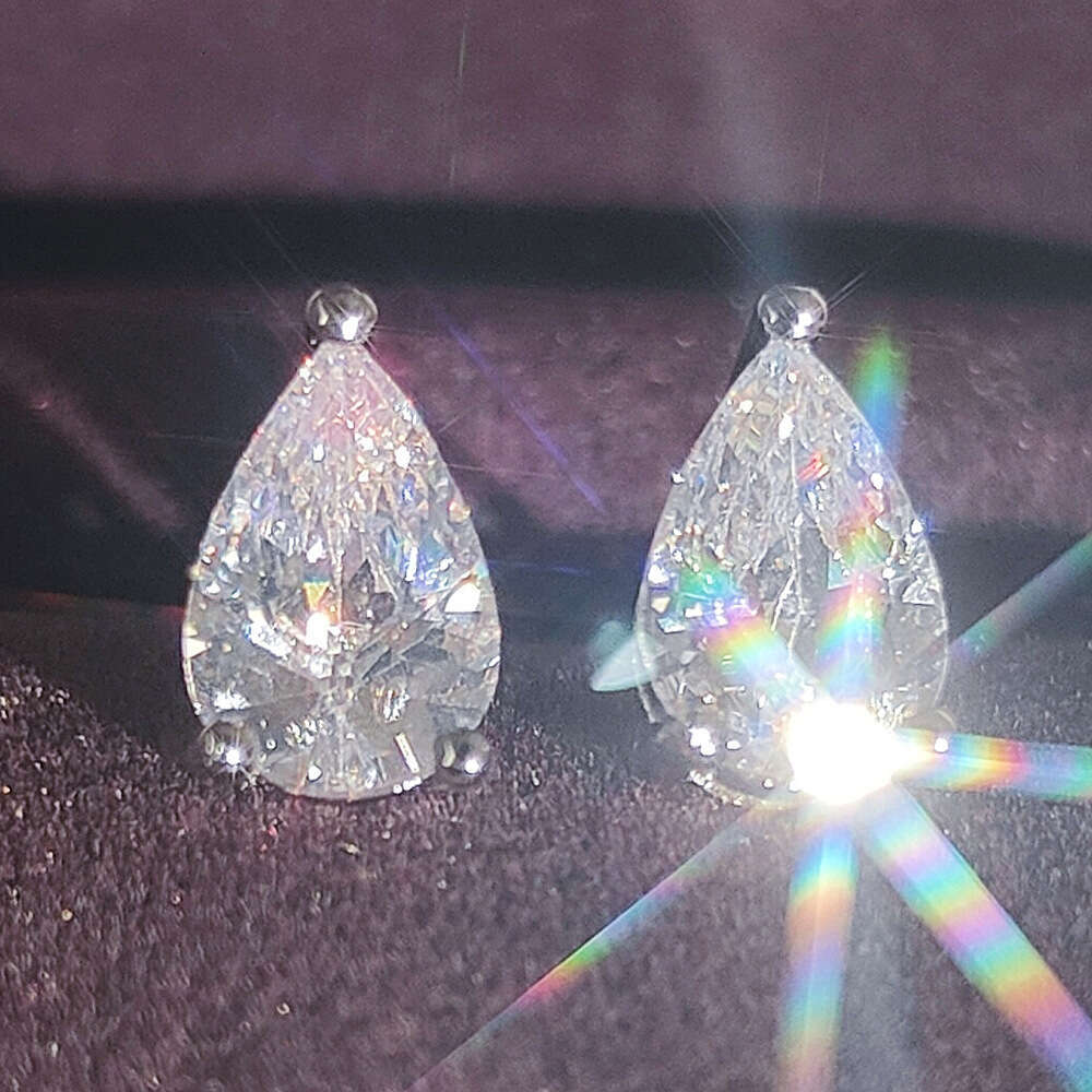 Designer jewelry Moissanite dia earrings Vecalon Lustre Promise Wedding Top quality Sterg Sier Dia Engagement earrings for girls
