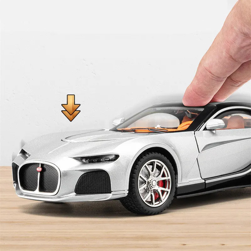 1 24 Bugatti Atlantic Alloy Sports Car Model Diecasts Metal Toy Vehicles Car Model Simulation Sound Light Collection Kids Gifts 250114