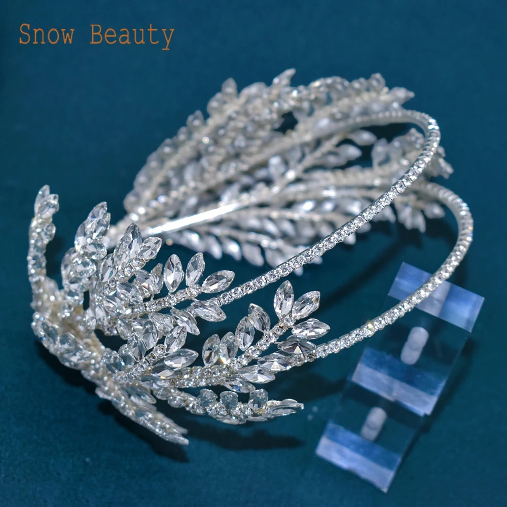DZ019 Rhinestone Bridal Headband Woman Headpiece Wedding Hair Accessories Bride Tiara Pageant Headdresses Wedding Head Hoop 250117