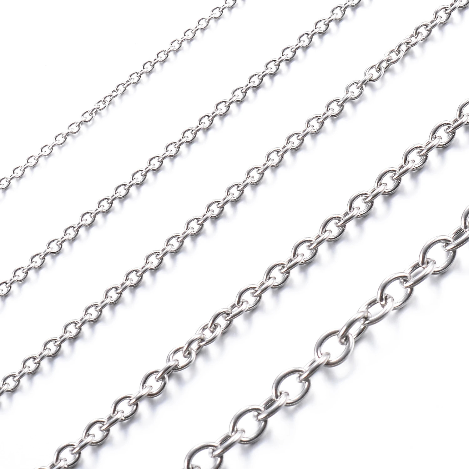 Width 15192342 mm Stainless Steel Rolo Link O Chain Gold Color Mental Necklace For Women Mens Jewelry Gift 250114