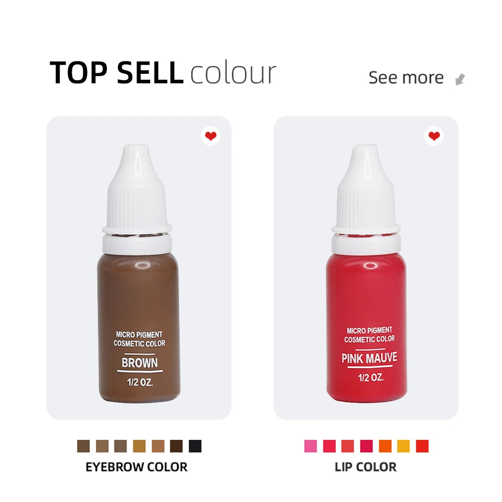 15ML/Bottle Professional Microblading Pigment Permanent Makeup Eyebrow Tattoo Ink Body Supplies Pigment Practice Tattoo Pigments 250114