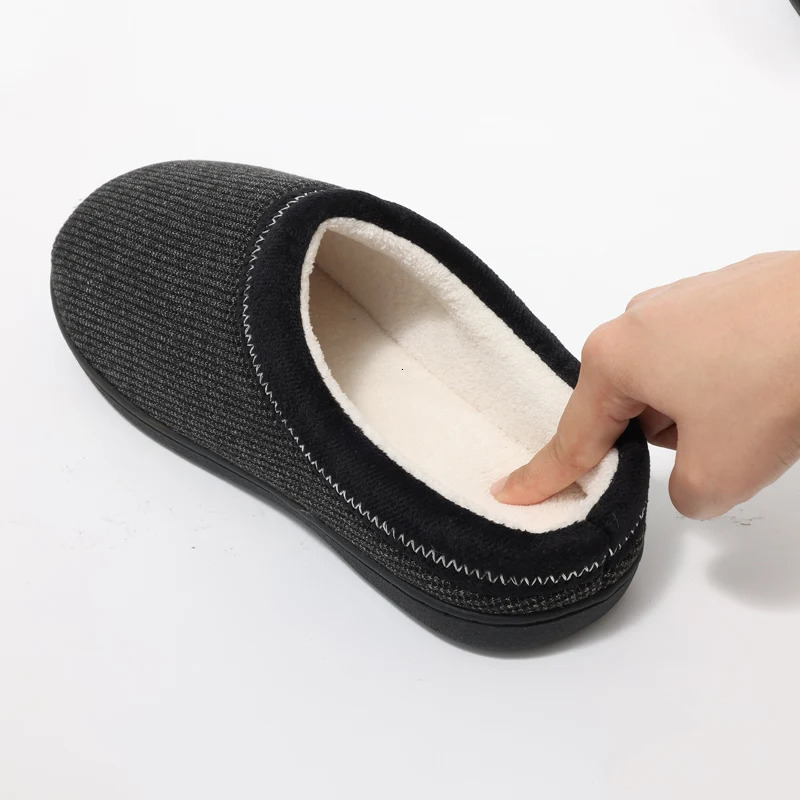 Litfun Winter Warm Cotton Shoes For Men Soft Memory Foam Casual Indoor Flat Slides Short Plush Men Slippers Fluffy Home Slippers250114