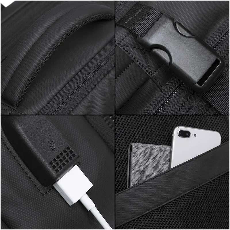 17 Inch Laptop Expandable Men's Business Commuting Spacious Travel Backpack
