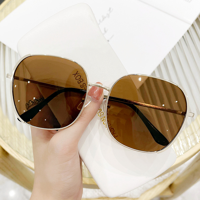 New network red sunglasses for men and women Korean version of square oval sunglasses individuality UV protection glasses