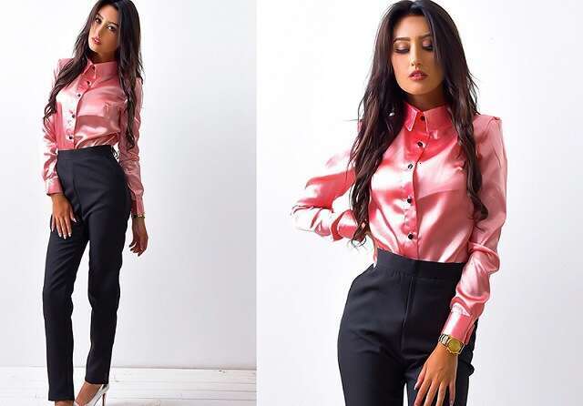 Popular European and American Satin Small Shirt Long Sleeve Collar Button Top Women's Wear 2025 New Casual Versatile Fashion Clothing