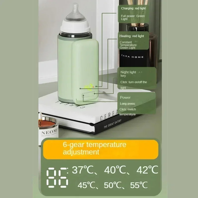 Rechargeable Bottle Warmer Milk Water Insulated Bag Baby Nursing Heater Safe Kids Infant ForTravel Accessories 250117