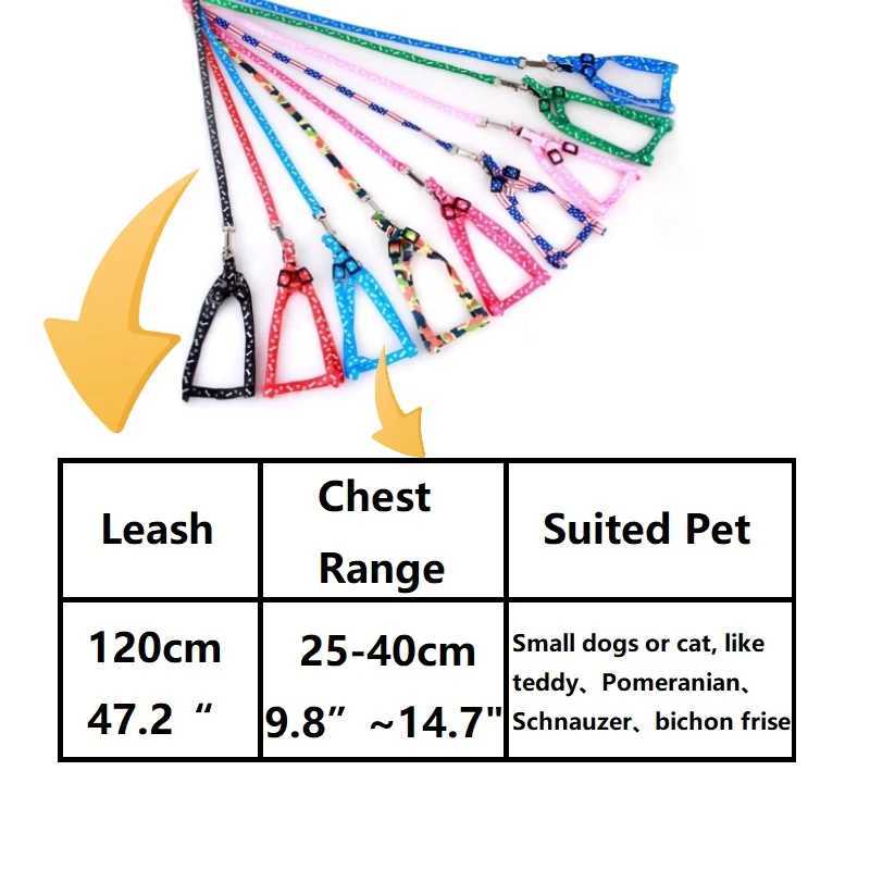 Cheap Small Dog Leash Puppy Leashes Teddy Pet Leash And Harness Set Cute Lead Rope Set Cat Kitten Leash Pet Things Decoration 250116