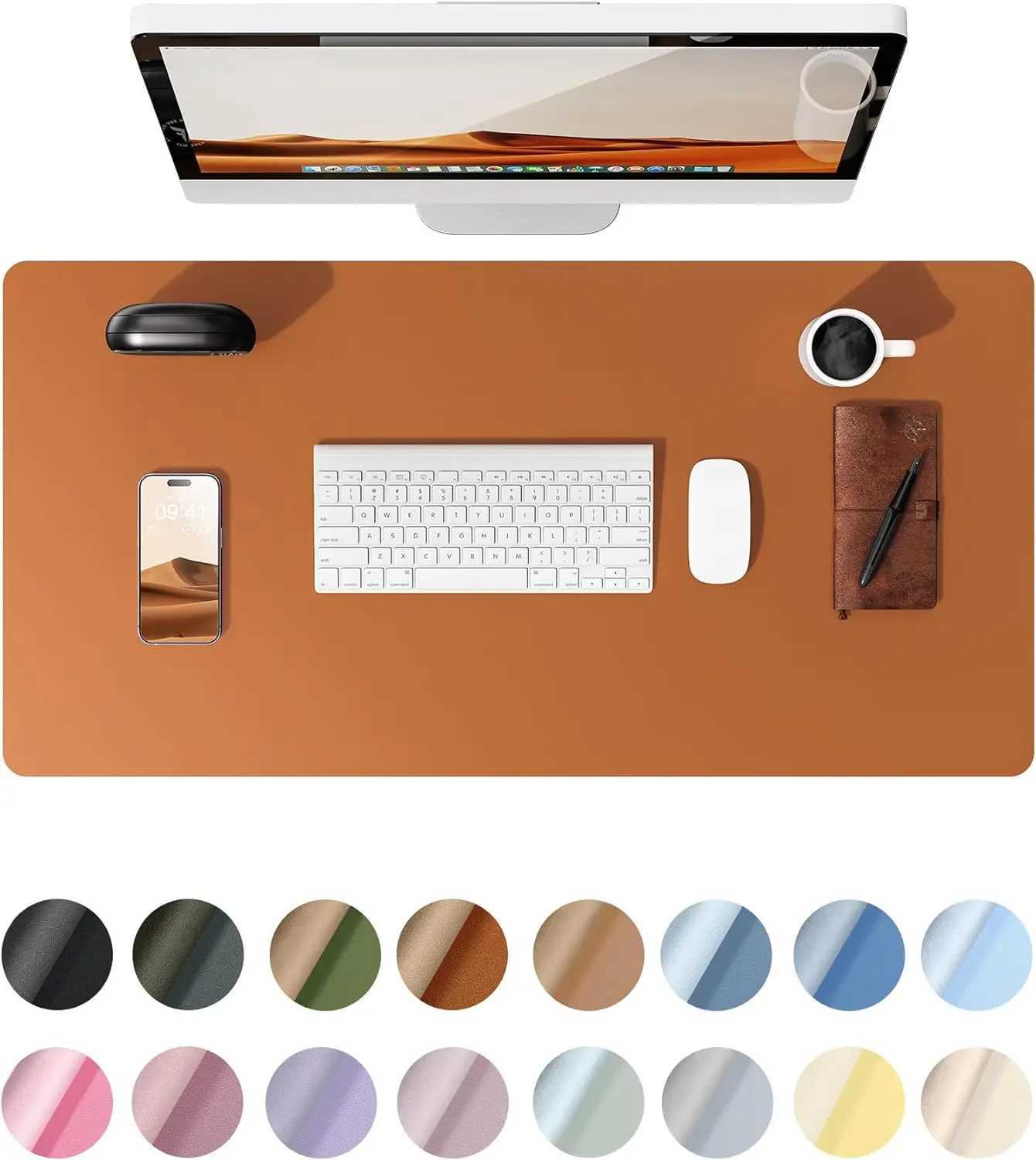 Office Desk Mat Leather Desk Pad Protector Large Mouse Pad Non-Slip PU Leather Waterproof Desk Blotter Laptop Desk Pad O250118
