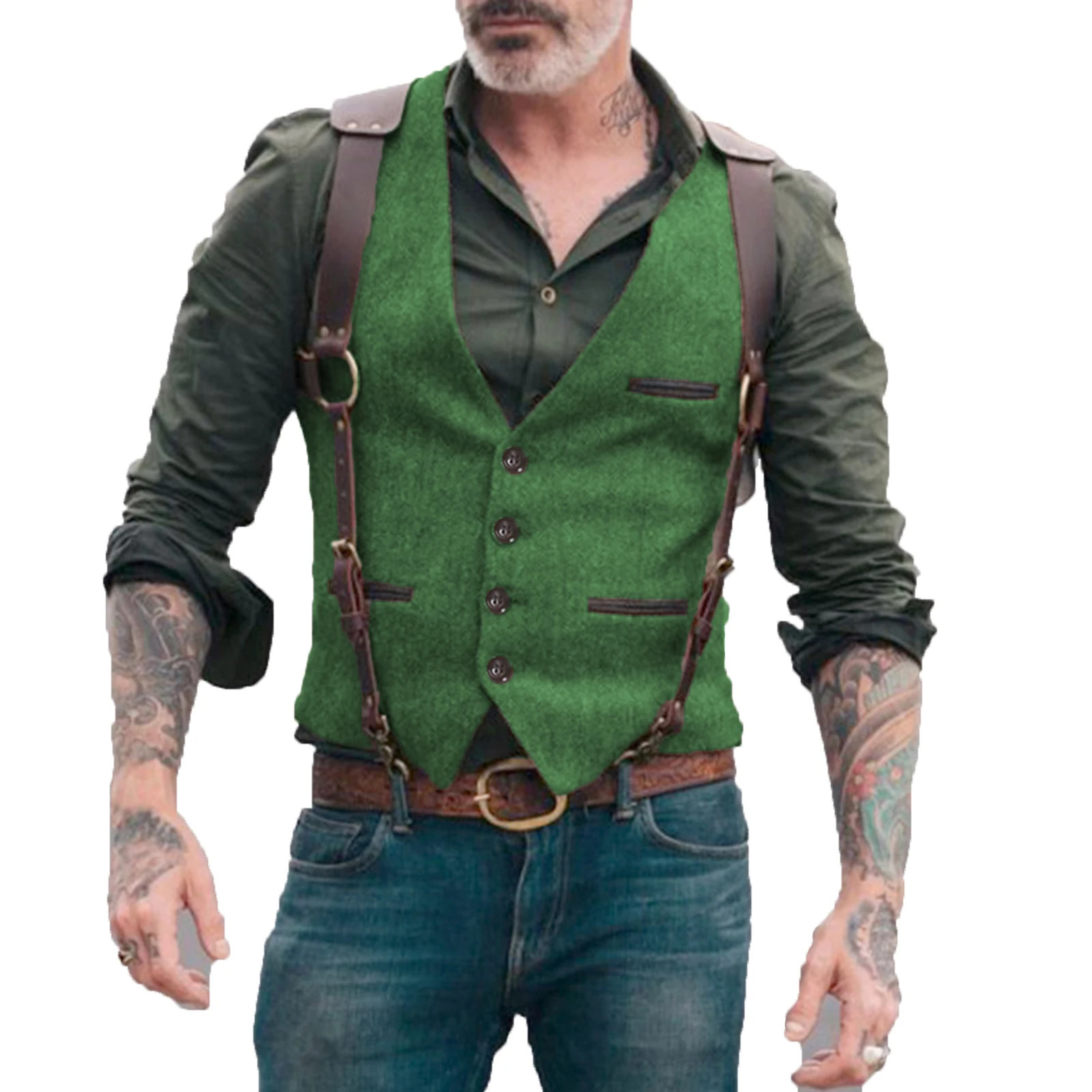 Mens Suit Vest Herringbone V Neck Business Formal Dress Waistcoat for Wedding or Tuxedo 250114