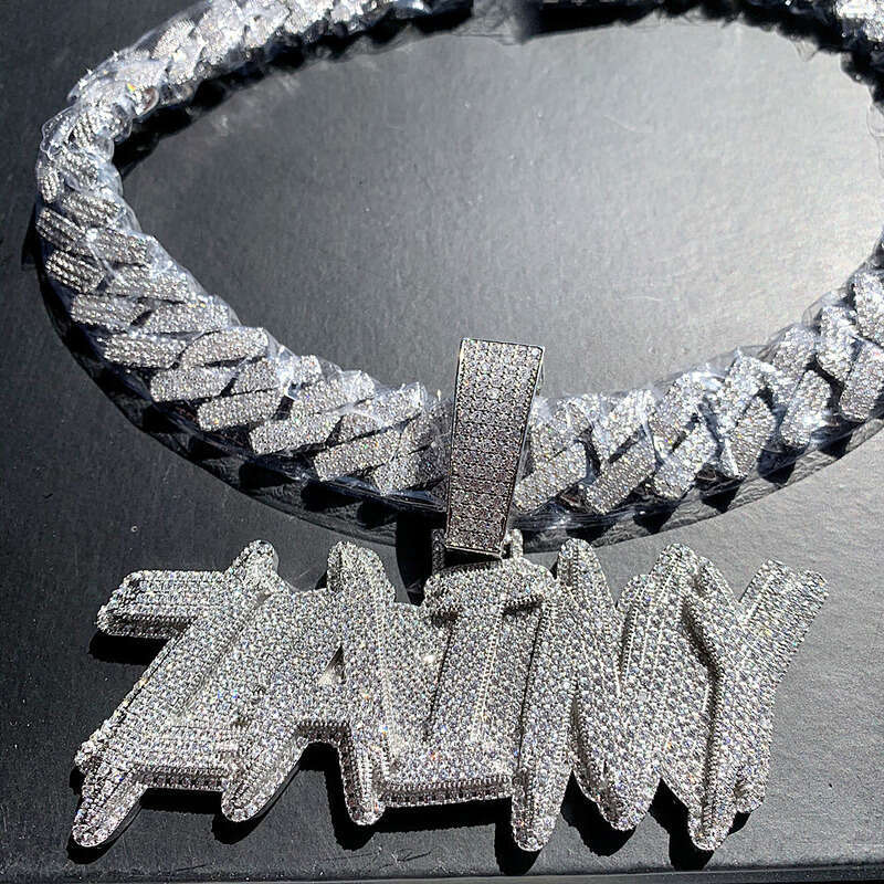 New Fashion Gold Plated Full CZ Dia Stone Ice Out DIY Custom Name Letters Pendant Necklace With Free 3mm 24inch Rope Chain Nice Jewelry Gift