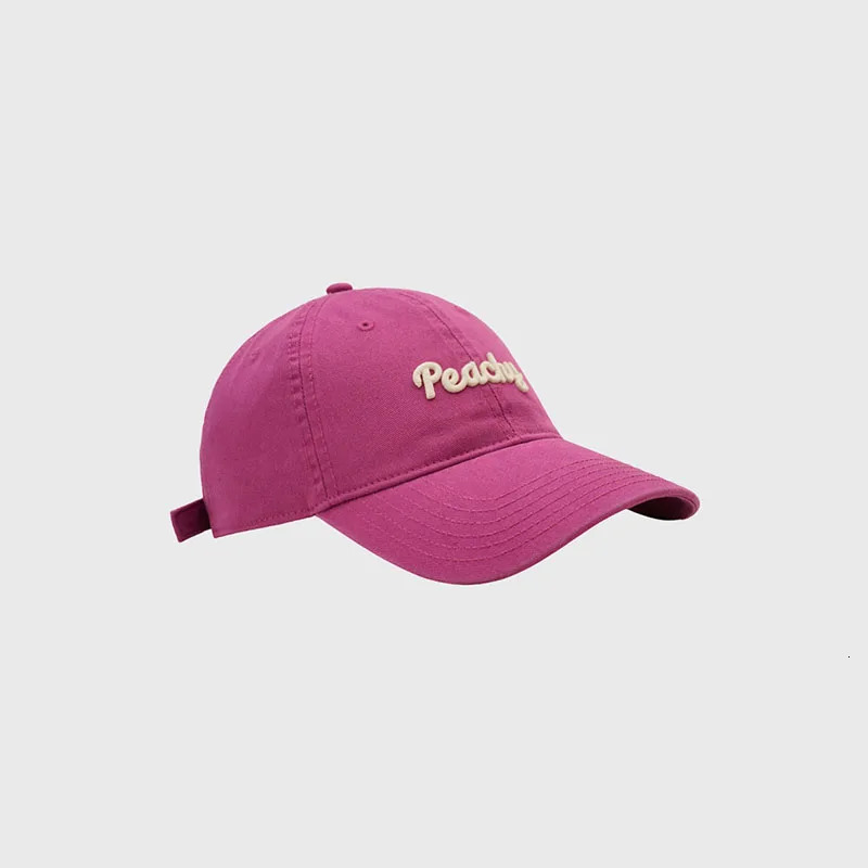 Korean Style Rose Red Color 3d Letters Embroidery Women Baseball Cap Ventilation Men Visor Cap Summer Outing Easymatch Skull Cap 250117