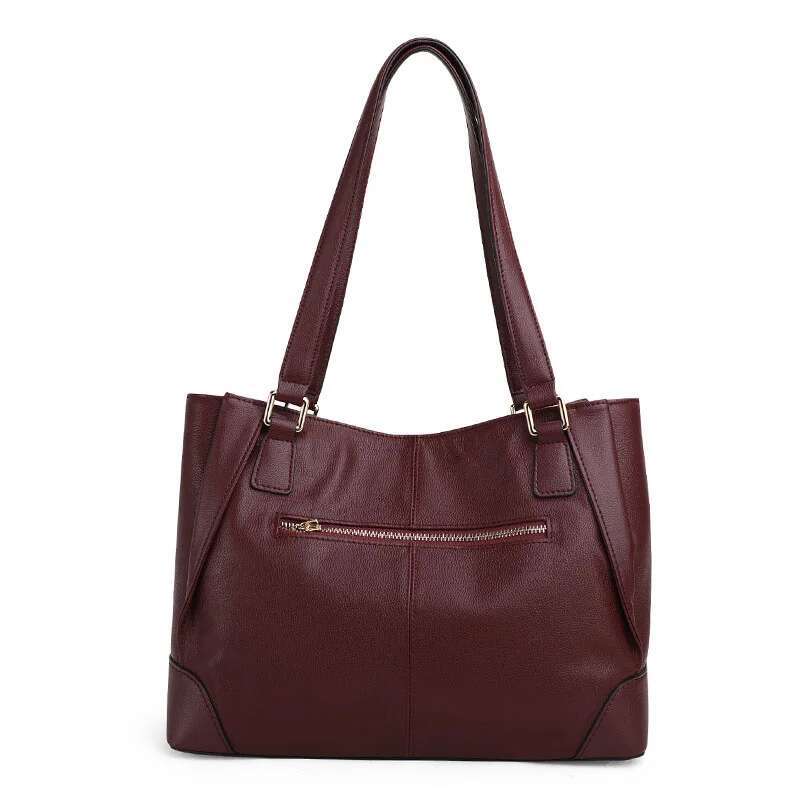Genuine Leather Women's Tote Bag, Fashionable And Versatile, Large Capacity Cowhide Shoulder Bag