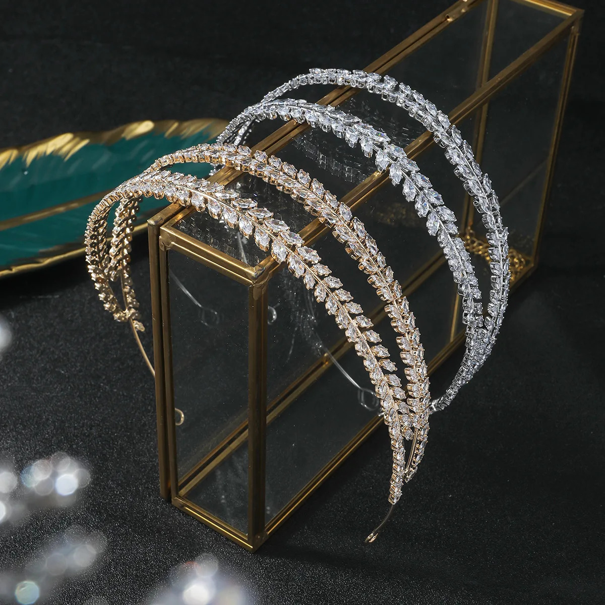 SLBRIDAL Sparking Ins Style Full Cubic Zircon Bridal Tiara Headband Wedding Queen Princess Party CZ Crown Women Hair Jewelry 250117