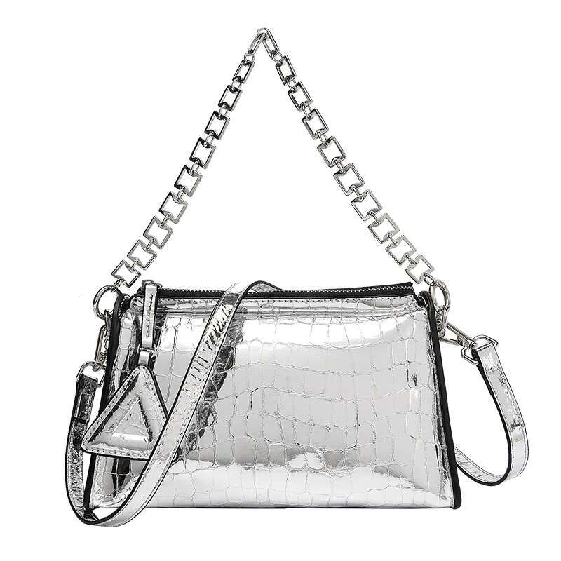 Crocod Pattern Patent Leather Shoulder Crossbody Bags For Women's Designer Woman Handbags Female Messenger Tote Sac