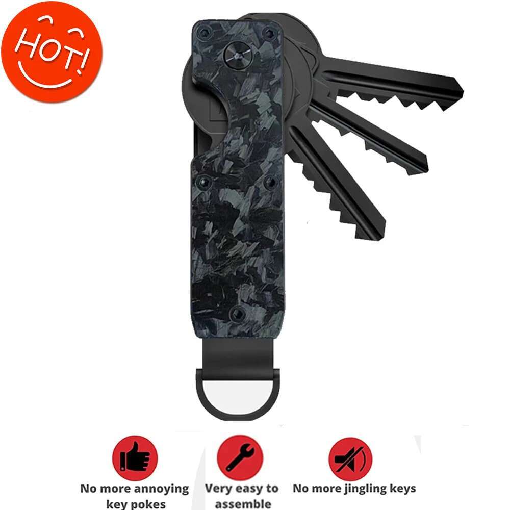 Organizer Compact Holder Metal Key Chain Minimalist Key Case Holder For Keychain Secures 2-6 Keys