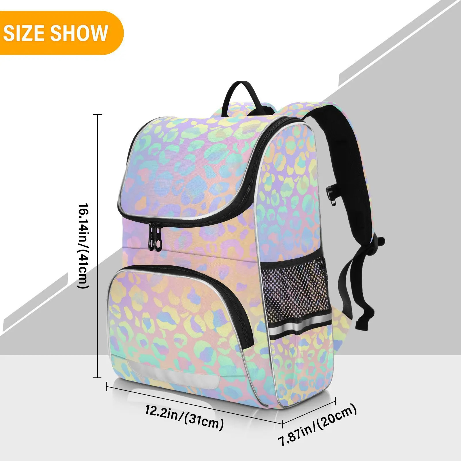 Schoolbag Children Backpack Girl Primary Rainbow leopard tie-dye reflective stripe Book Bag Multi Pockets Japanese Backpacks 250109