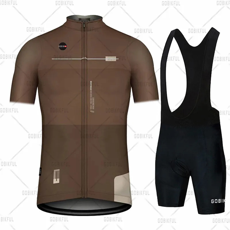 Gobikful Summer Cycling Jersey Set Man Short Sleeve Mountain Bike Cycling Wear Triathlon Bicycle Clothing MTB Bike Shirts 250117