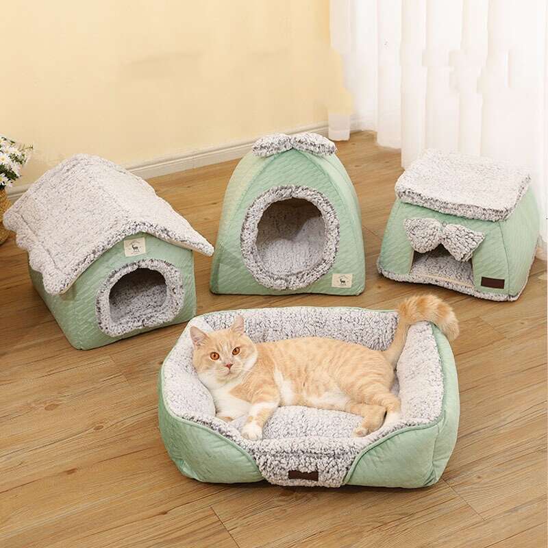 Self-heating Fleece High-sided Pet Bed, Foldable and Dual-purpose Pet Sleeping Mat, Suitable for Small and Medium-sized Dogs